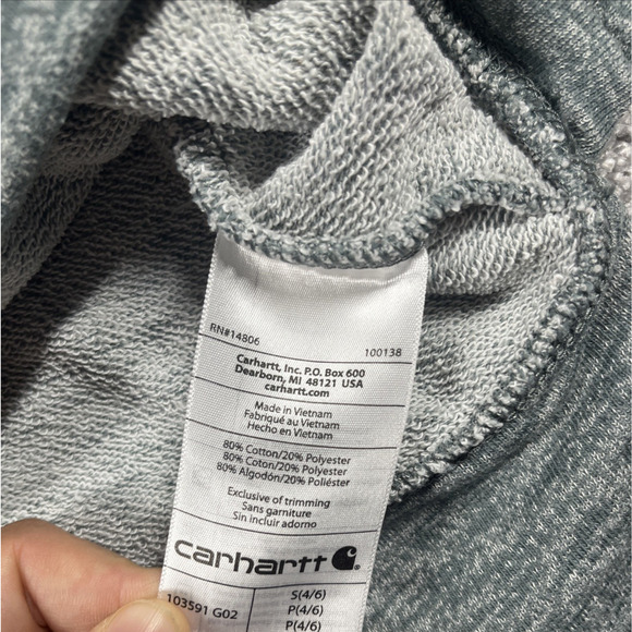 Carhartt Hoodie Womens Small Relaxed Fit Sweatshirt Outdoors Utility Green - Picture 6 of 15